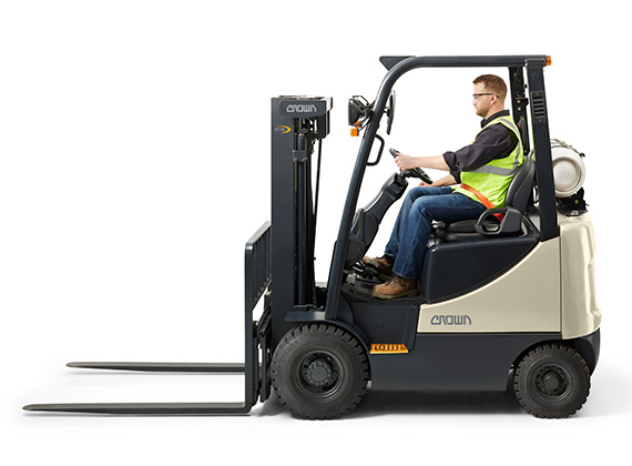 Forklift Operator Sitting comfortably in CG15-20 operator compartment