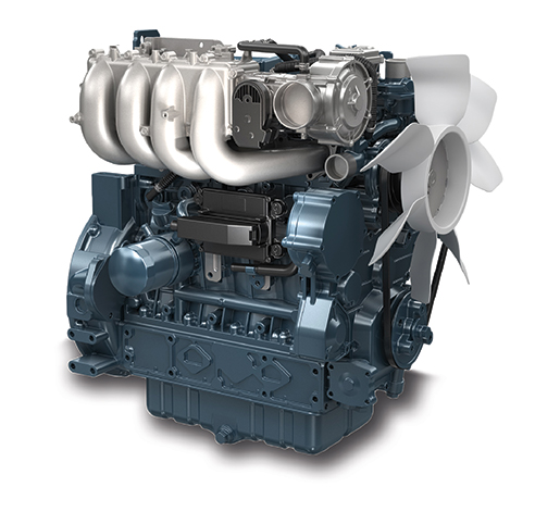 Motor Kubota GLP de 3.8 litros con 4 cilindros aprobado por la industria