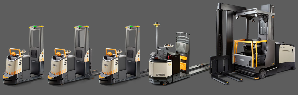 Automation ready, dual mode AGV lift trucks for transport, picking, stacking and more.