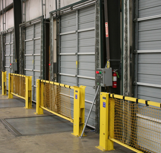 Guard Rails and Impact Barriers in a warehouse