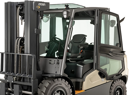 C-D diesel forklifts are available with 4 adaptable cabin options
