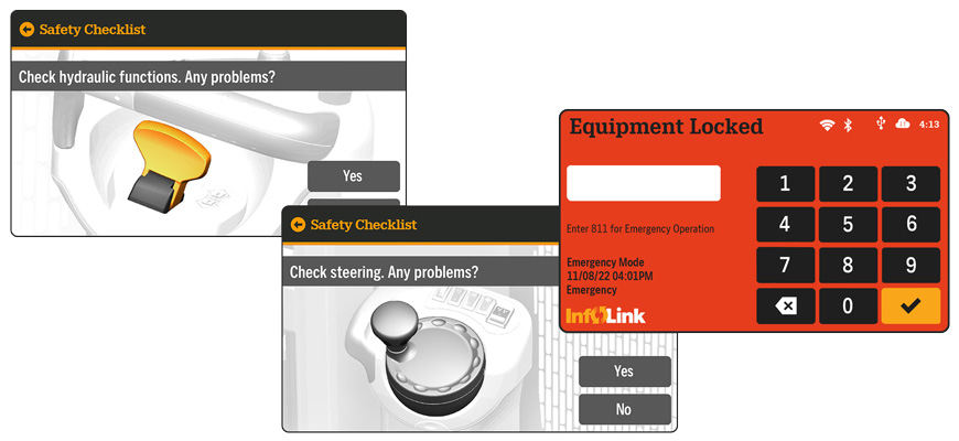 the order picker SP is optionally available with InfoLink Operator and Fleet Management System