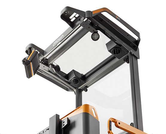SP high-level order pickers feature a large panoramic window SP high-level order pickers feature a large panoramic window