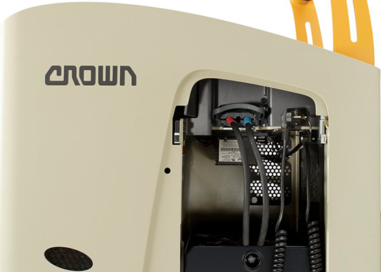 RTD ride-on double stacker is available with on-board charger