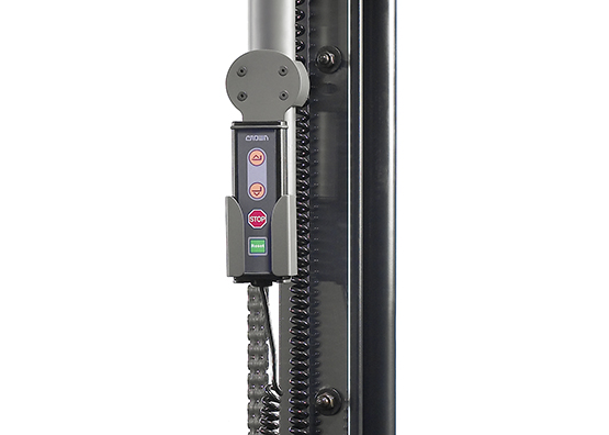 WF stacker with remote raise and lower control