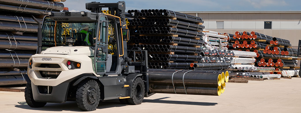 Crown CG Series lift trucks moving materials