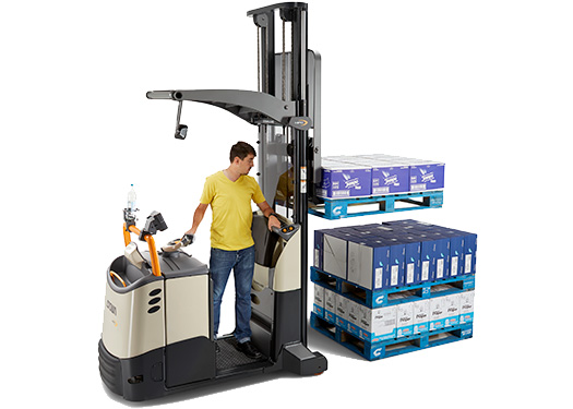 the MPC order picker with mast can stack multiple pallets