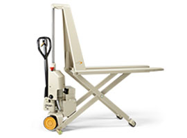 Hand pallet jack with powered scissor lift