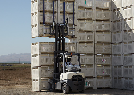 il carrello elevatore a gas C-5 è disponibile con delle opzioni carrello