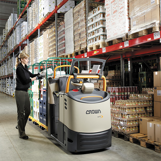 orderpicker in vervoerstoepassing 