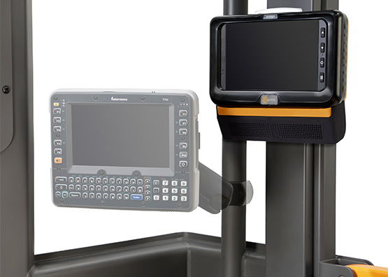De TSP smallegangentruck is verkrijgbaar met montagesteunen voor WMS terminals 